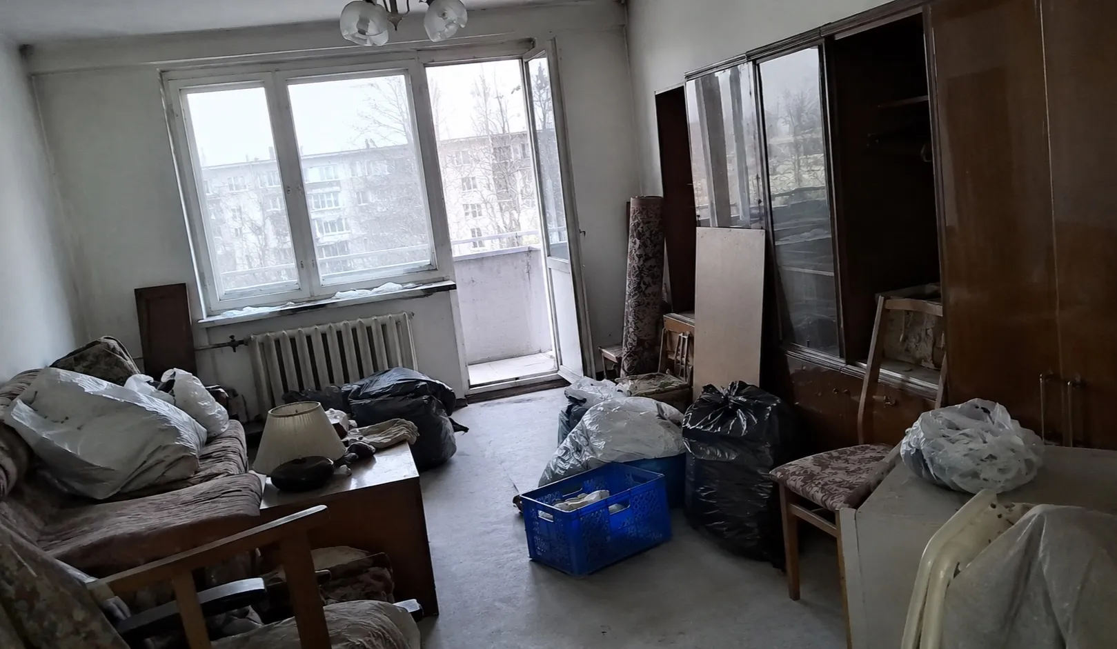 Geräumter Wohnraum nach einer Messie-Räumung im Bezirk Güssing