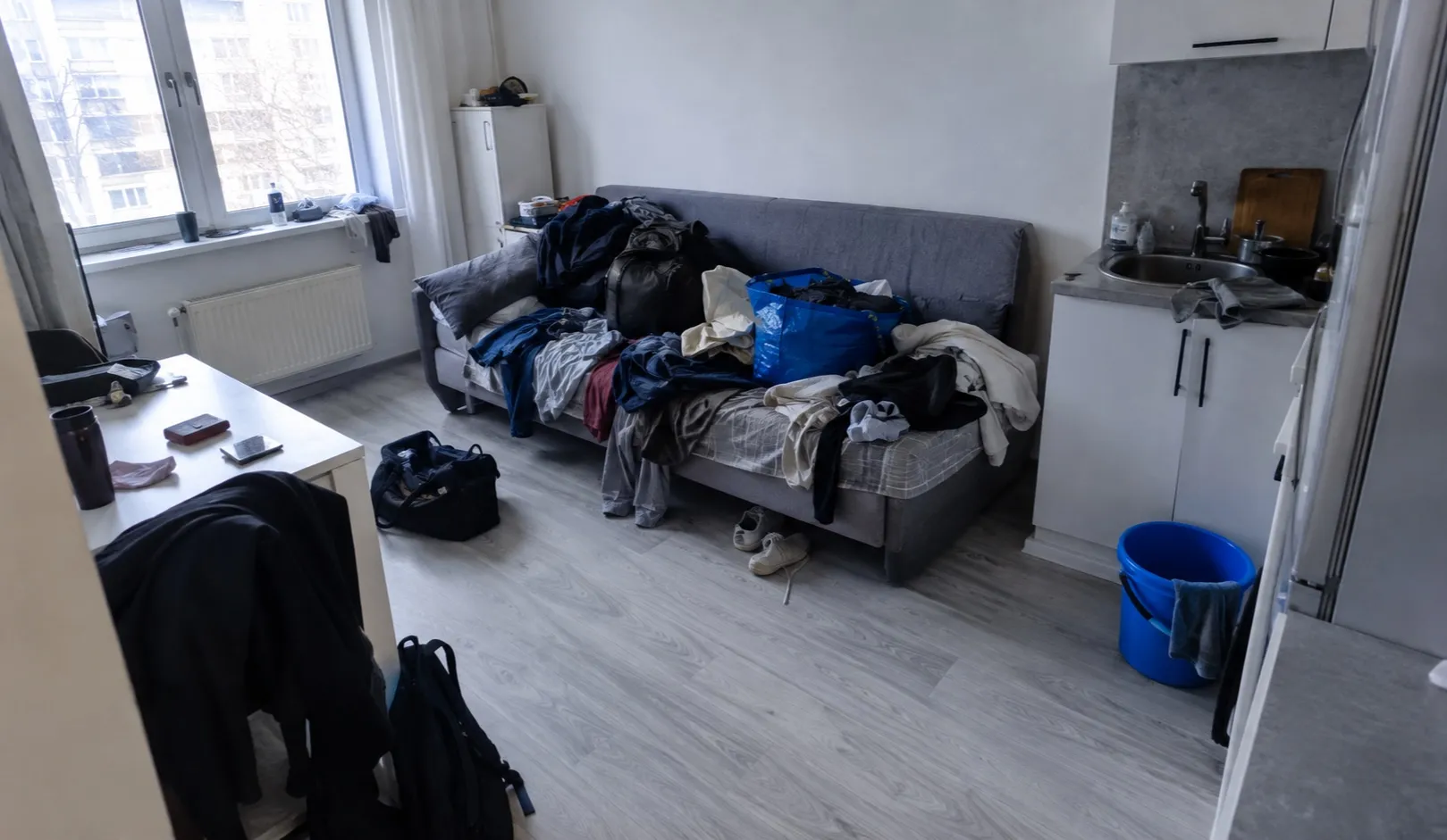 Geräumter Wohnraum nach einer Messie-Räumung im Bezirk Jennersdorf