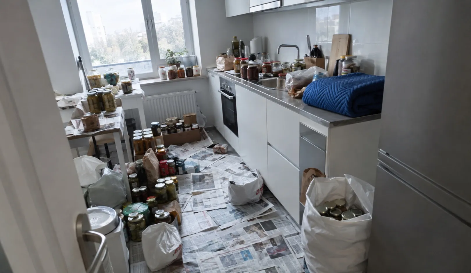 Stark zugestellter Wohnraum in Niederösterreich vor der Räumung