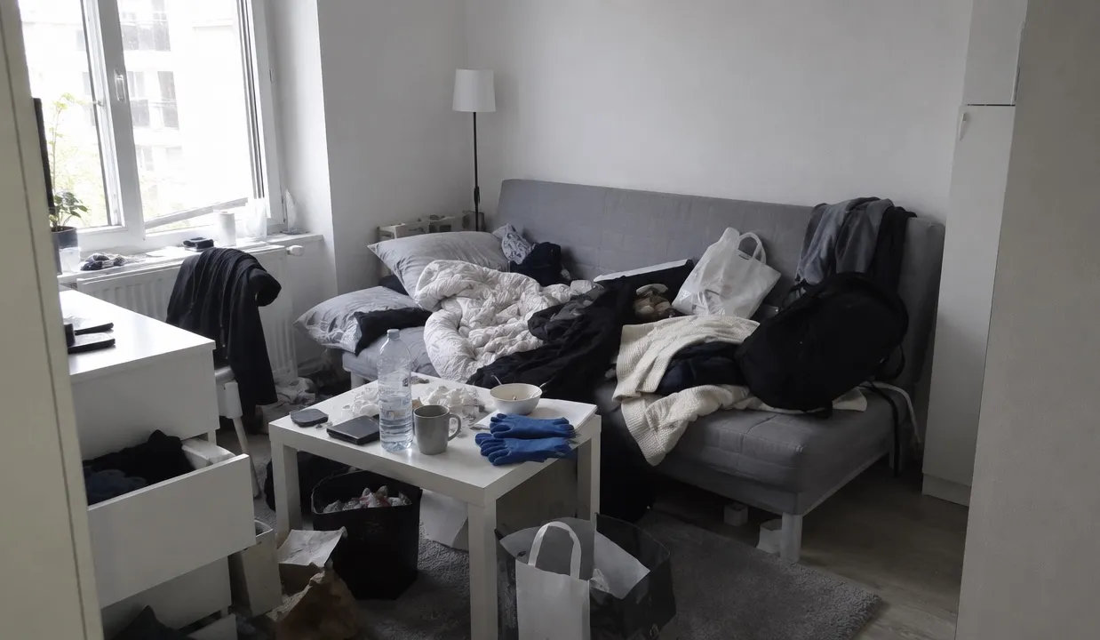 Geräumter Wohnraum nach einer Messie-Räumung