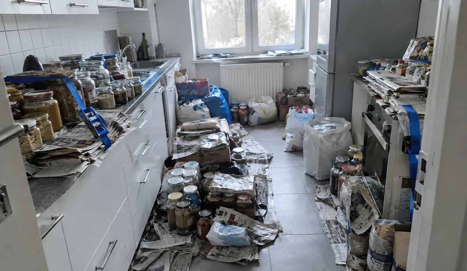 Geräumter Wohnraum nach einer Messie-Räumung