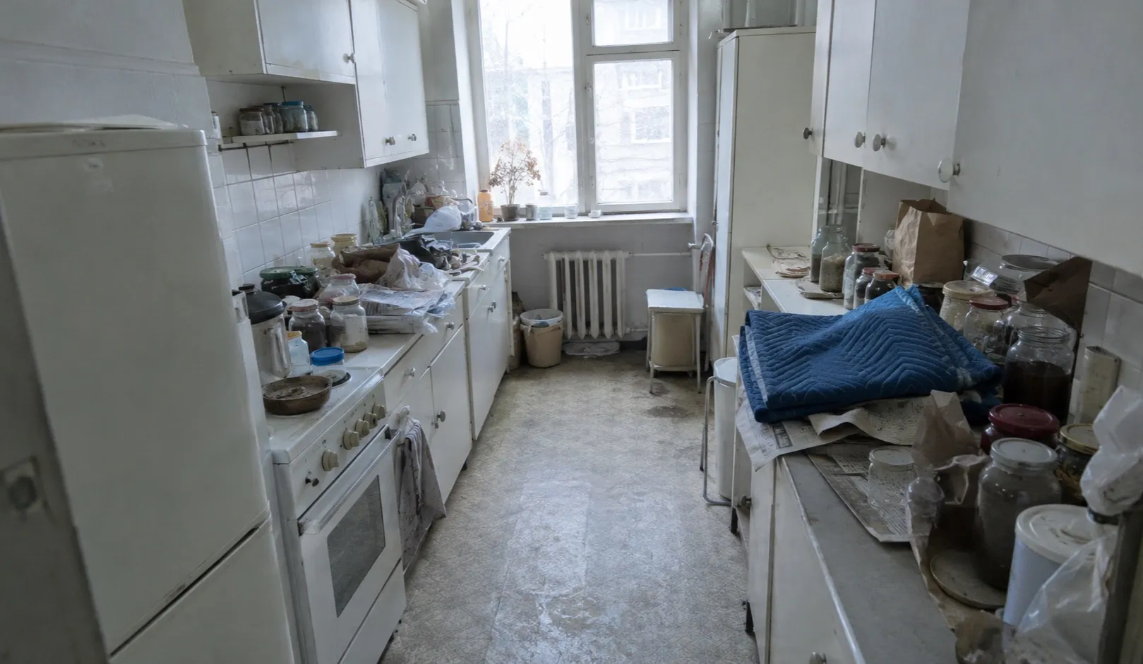 Geräumter Wohnraum nach einer Messie-Räumung
