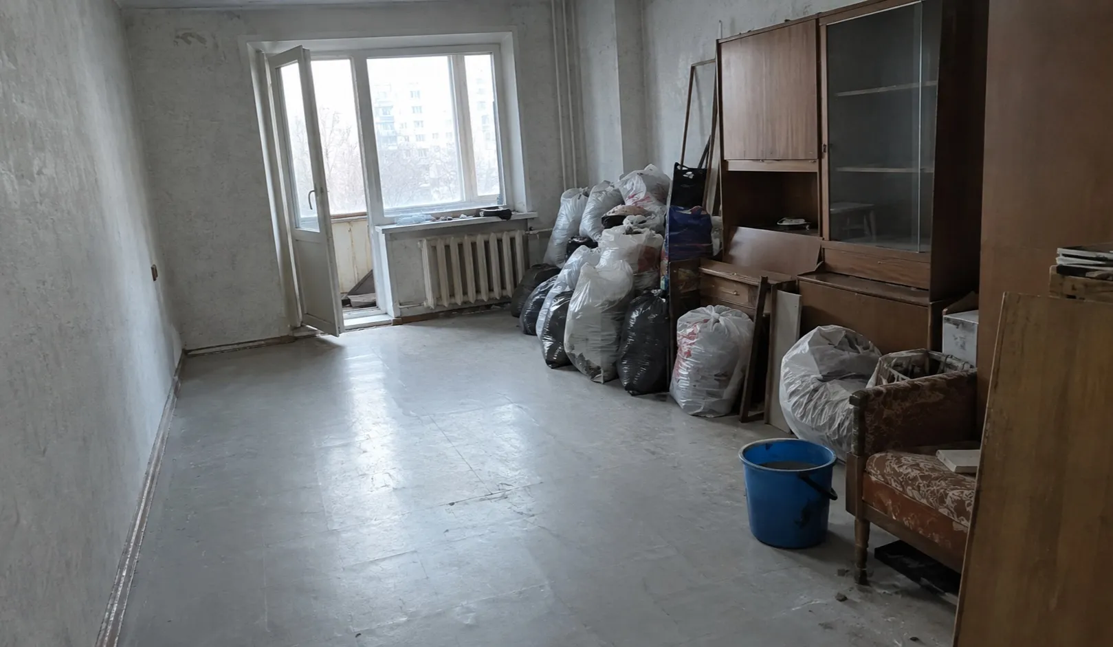 Geräumter Wohnraum nach einer Messie-Räumung im 20. Wiener Gemeindebezirk