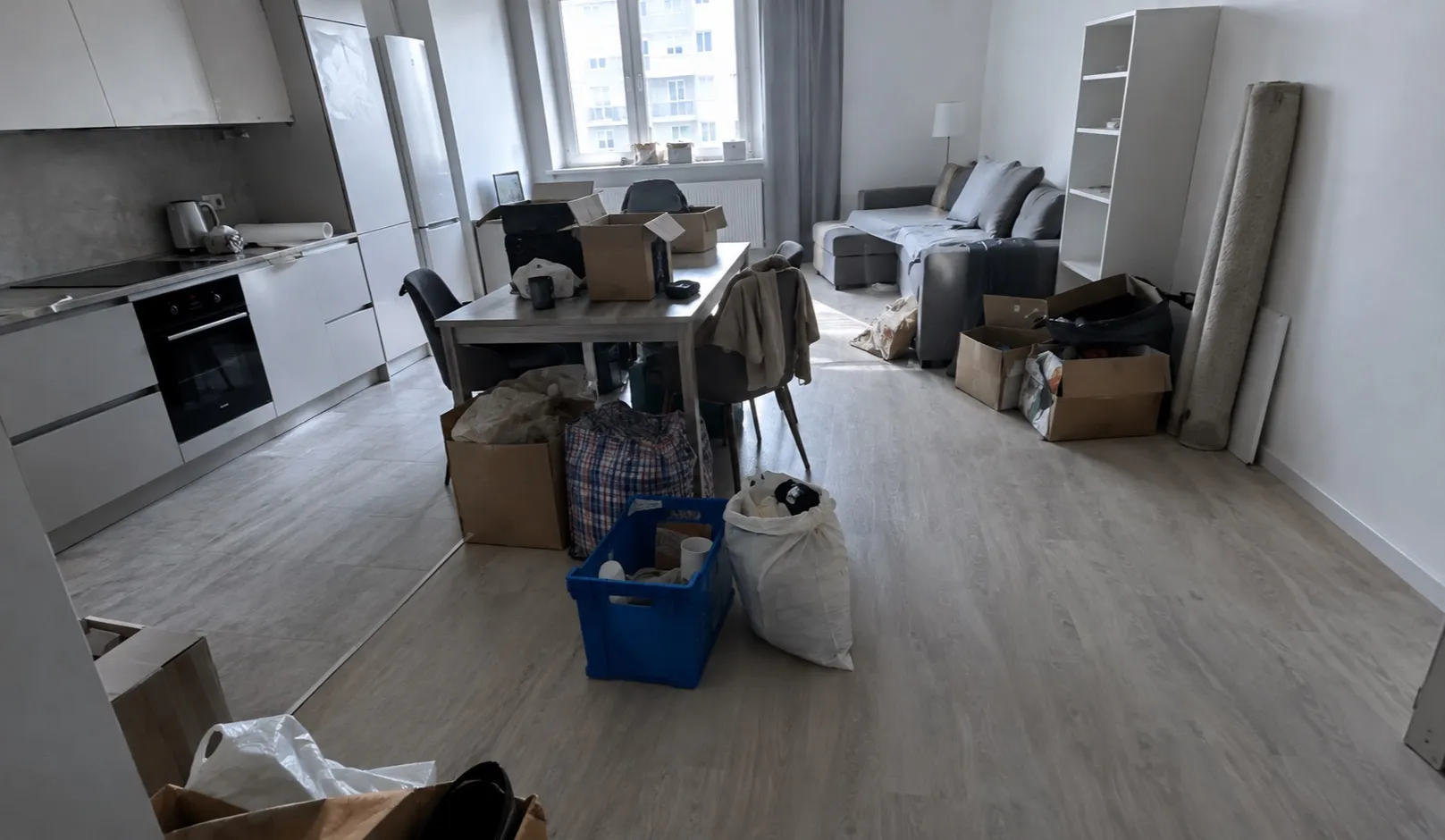 Geräumter Wohnraum nach einer Messie-Räumung im 19. Wiener Gemeindebezirk