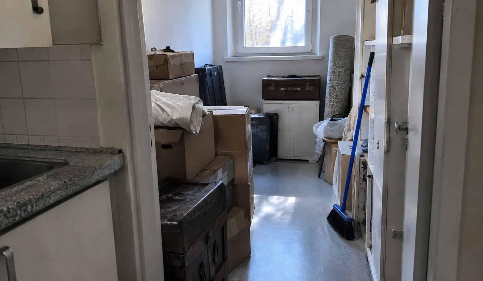 Geräumter Wohnraum nach einer Messie-Räumung