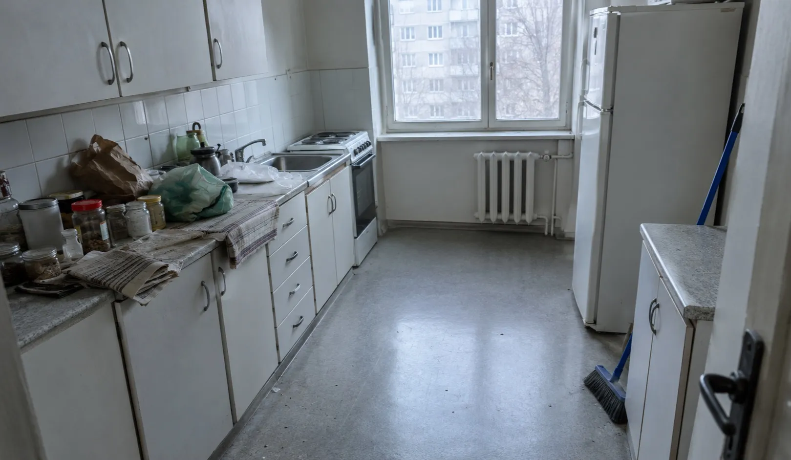 Geräumter Wohnraum nach einer Messie-Räumung