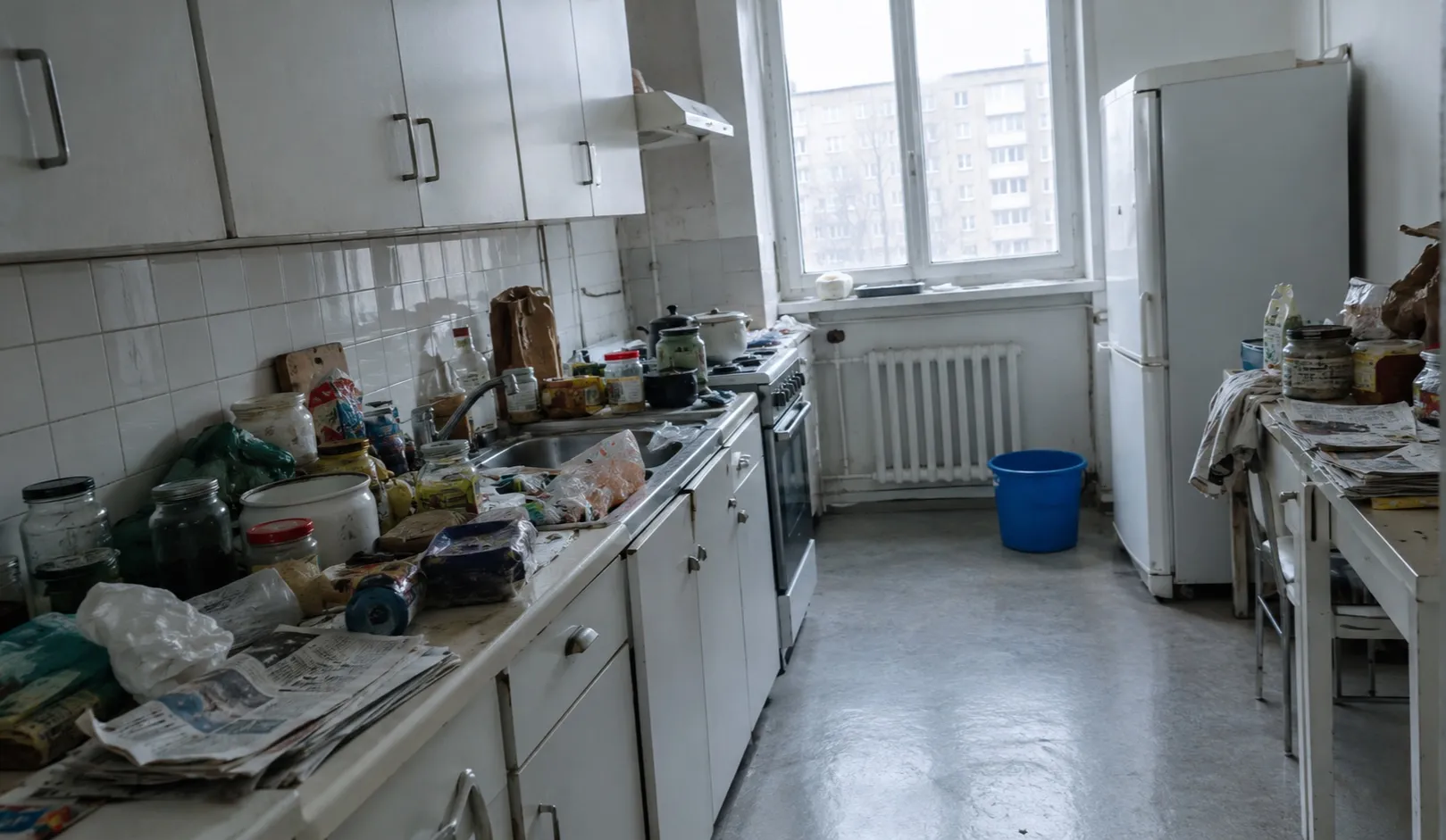 Geräumter Wohnraum nach einer Messie-Räumung