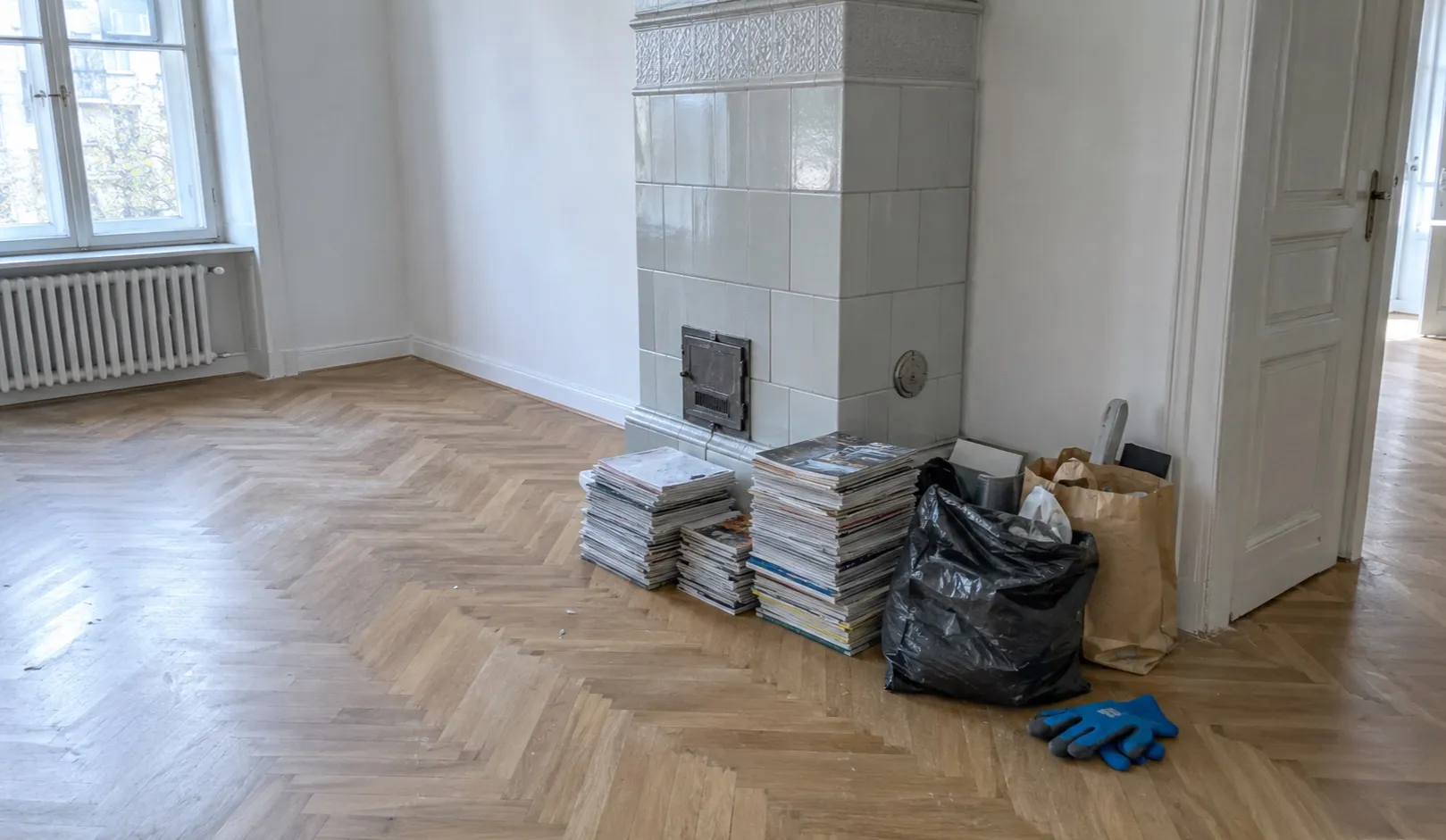 Geräumter Wohnraum nach einer Messie-Räumung